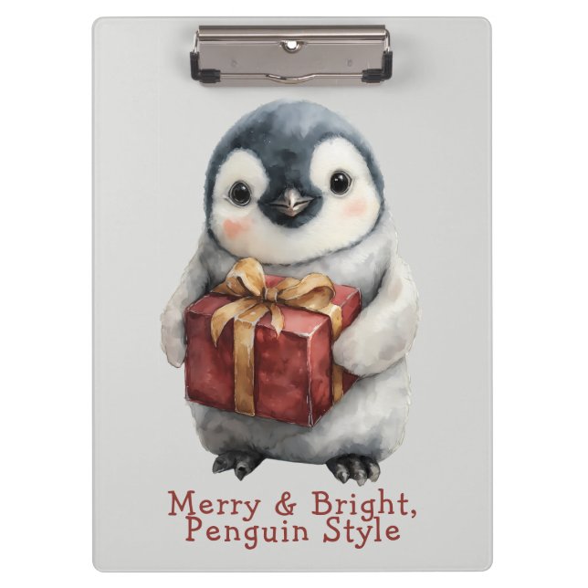 Carpeta De Pinza Navidades de Merry & Bright Penguin (Anverso)