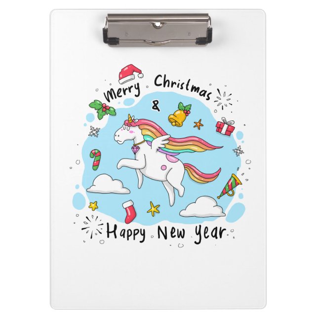 Carpeta De Pinza Navidades de Unicornio (Anverso)