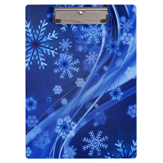 Carpeta De Pinza Navidades del Blue Winter Snowflakes (Anverso)