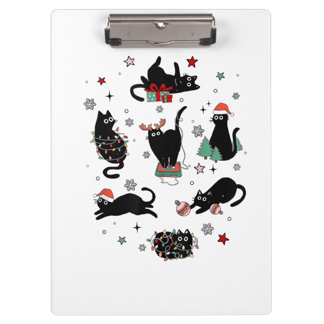 Carpeta De Pinza Navidades Gatos Negros (Anverso)