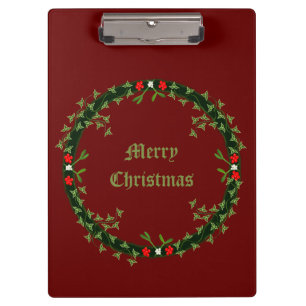 Carpeta De Pinza Navidades góticos Personalizado Wreath
