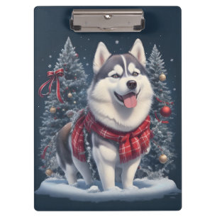 Carpeta De Pinza Navidades Husky Dog Magic Navidad Espíritu de vaca