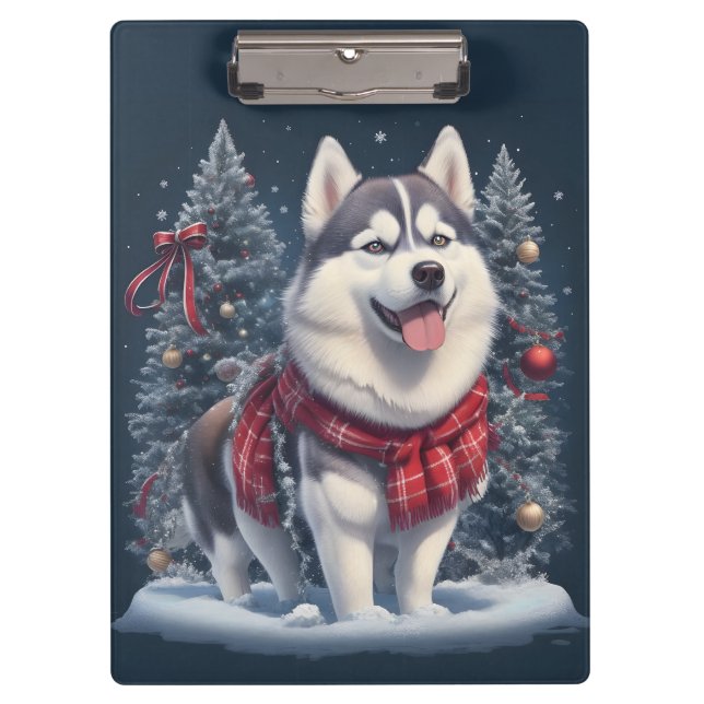 Carpeta De Pinza Navidades Husky Dog Magic Navidad Espíritu de vaca (Anverso)