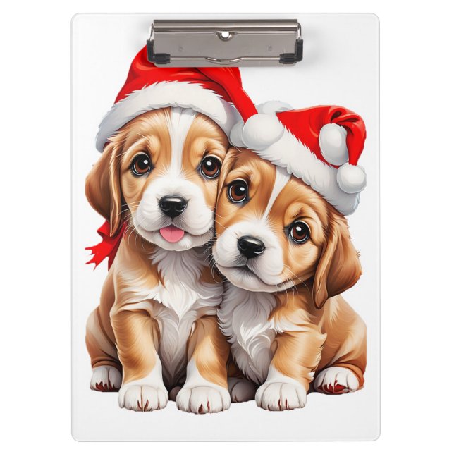 Carpeta De Pinza Navidades Perros Cachorros (Anverso)