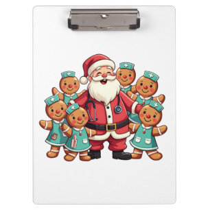 Carpeta De Pinza Navidades Santa Claus Gingerbread Enfermeras