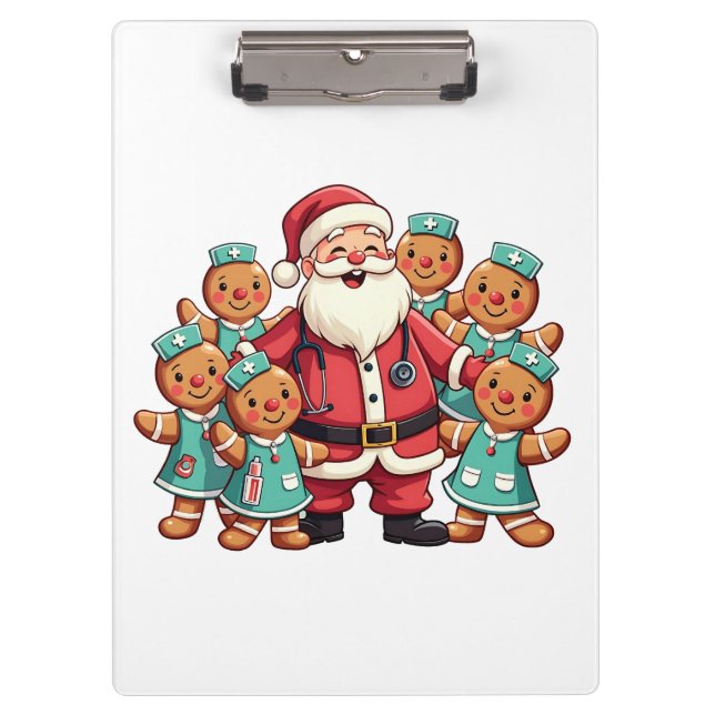 Carpeta De Pinza Navidades Santa Claus Gingerbread Enfermeras (Anverso)