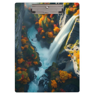 Carpeta De Pinza Navy Moderno y Pico de Montaña Abstracto de Oro –