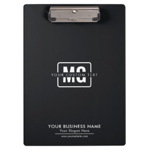 Carpeta De Pinza Negra Tema Letra inicial Monograma Negocio