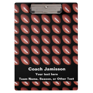 Carpeta De Pinza Negro con fútbol, nombre personalizado, para entr