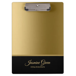 Carpeta De Pinza Negro Y Dorado Elegante