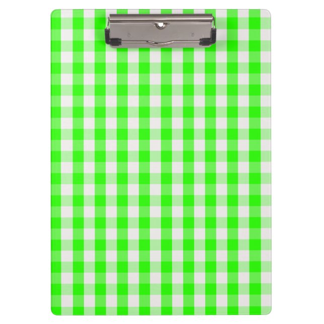 Carpeta De Pinza Neon Green Gingham Pattern by Shirley Taylor (Anverso)