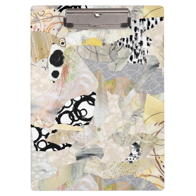 Carpeta De Pinza Neutral Elegant Abstract Collage Design (Anverso)