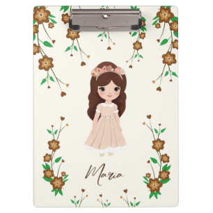 Carpeta De Pinza Niña con flores