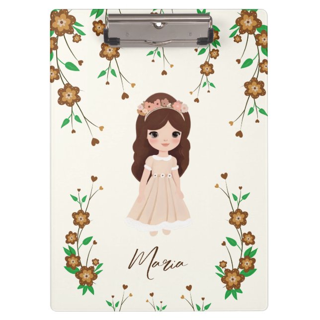 Carpeta De Pinza Niña con flores (Anverso)