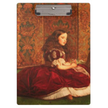 Niña Victoriana Antigua de Rojo por Millais