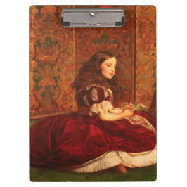 Carpeta De Pinza Niña victoriana vintage en rojo de Millais