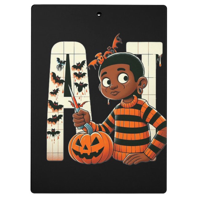 Carpeta De Pinza Niño de Halloween (Reverso)