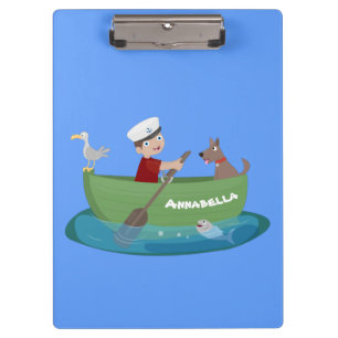Carpeta De Pinza Niño pequeño marinero y personalizado de un bote d