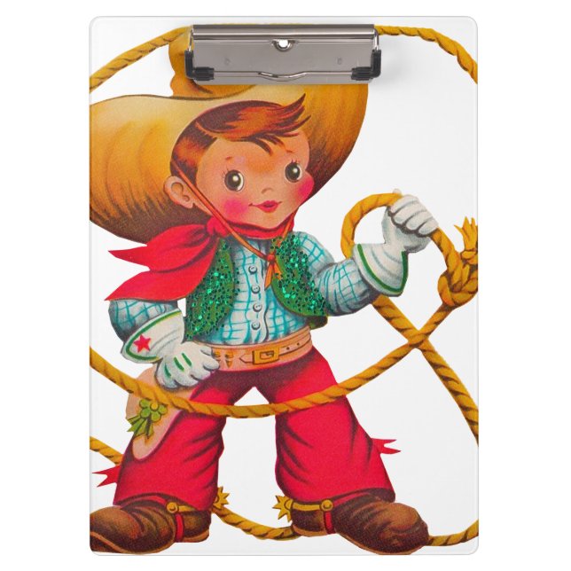Carpeta De Pinza Niño retro niño vago occidental (Anverso)