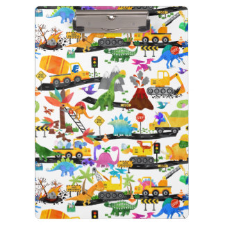 Carpeta De Pinza Niños de la construcción de dinosaurios acuarelas