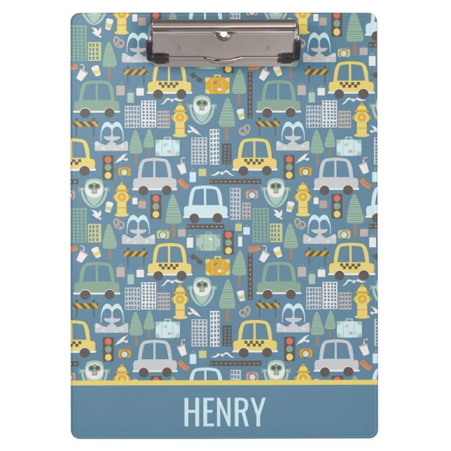 Carpeta De Pinza Niños de transporte urbano personalizados (Anverso)