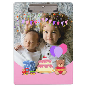 Carpeta De Pinza Niños pequeños rosados juguetes conmemoración del 