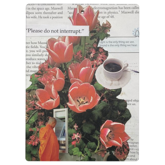 Carpeta De Pinza No interrumpa el tiempo del té del café matutino (Reverso)