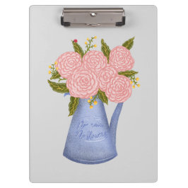 Carpeta De Pinza No rain no flowers watering can with flowers