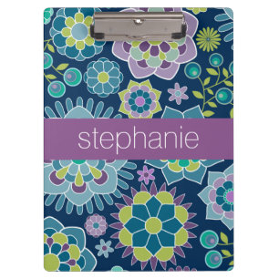 Carpeta De Pinza Nombre colorido del personalizado del estampado de