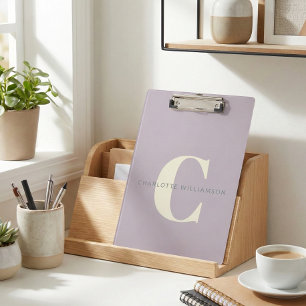 Carpeta De Pinza Nombre con monograma elegante profesional Dusty Li