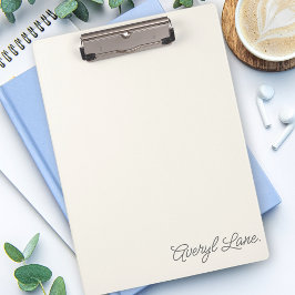Carpeta De Pinza Nombre de caligrafía elegante de marfil blanco sim