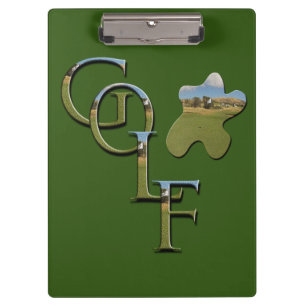Carpeta De Pinza Nombre de golf interrelacionado verde, portapapele