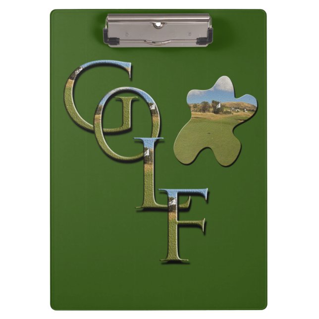 Carpeta De Pinza Nombre de golf interrelacionado verde, portapapele (Anverso)