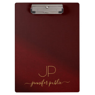 Carpeta De Pinza Nombre de guión escrito a mano Monograma de texto 