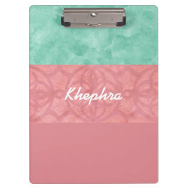 Carpeta De Pinza Nombre De La Batita Rosa Ruddy Y De La Acuarela Az