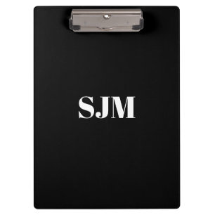 Carpeta De Pinza Nombre de monograma del Personalizado blanco minim