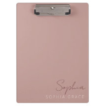 Nombre de monograma moderno Rosa de polvo personal