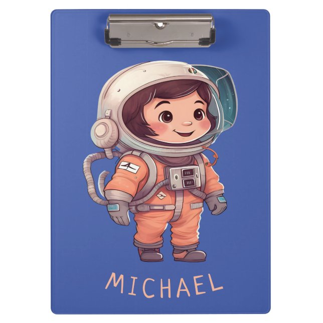 Carpeta De Pinza Nombre de niños astronautas en planetas del espaci (Anverso)