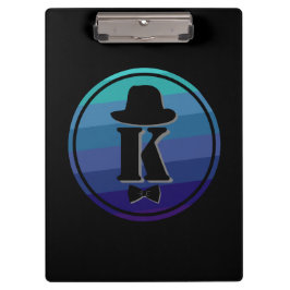 Carpeta De Pinza Nombre De Ombre Azul Monograma Inicial Para Hombre