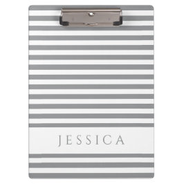 Carpeta De Pinza Nombre De Patrón De Rayas Gris Y Blanco