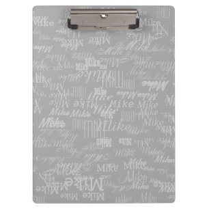 Carpeta De Pinza nombre de patrón personalizado gris fresco