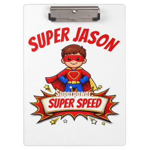 Carpeta De Pinza Nombre de superhéroe personalizado para niños y su