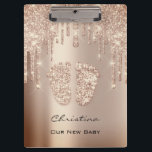 Carpeta De Pinza Nombre del Chica de Baby Shower Feet Boy Gracias a<br><div class="desc">colección de lujo florenceK</div>