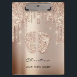 Carpeta De Pinza Nombre del Chica de Baby Shower Feet Boy Gracias a<br><div class="desc">colección de lujo florenceK</div>