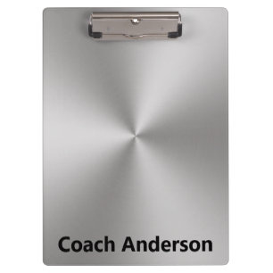 Carpeta De Pinza Nombre del entrenador con aspecto de metal cepilla
