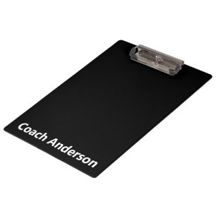 Carpeta De Pinza Nombre del Entrenador del Equipo Deportivo Blanco 