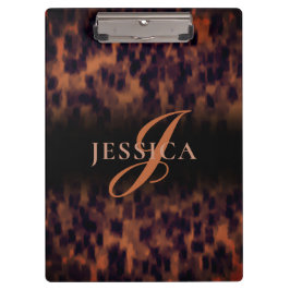 Carpeta De Pinza Nombre del monograma de impresión de animales del