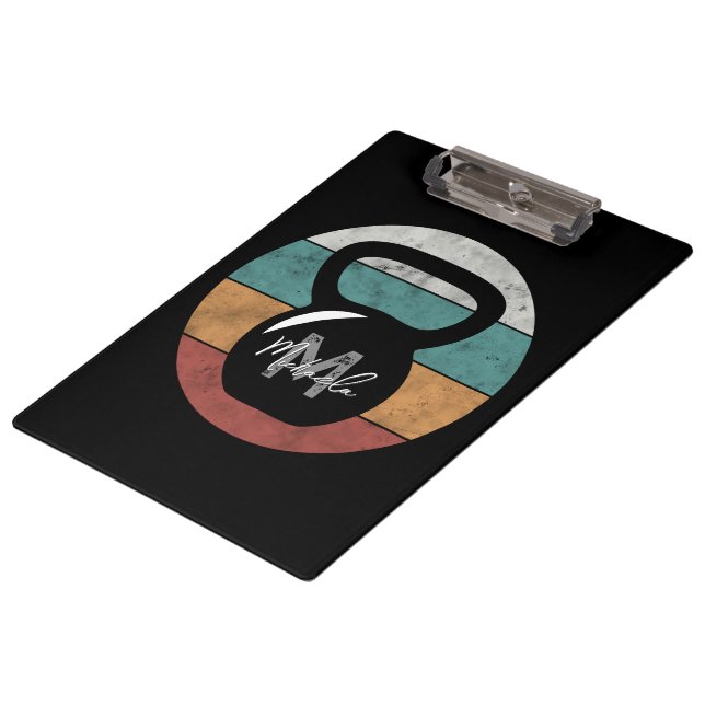 Carpeta De Pinza Nombre del monograma del personalizado del timbre  (Angular)