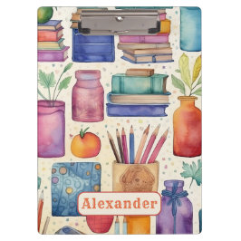 Carpeta De Pinza Nombre del patrón de regreso a la escuela