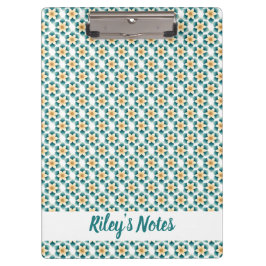 Carpeta De Pinza Nombre floral Verde azulado suave